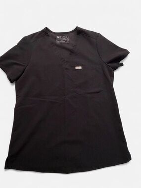 FIGS Black V-Neck Scrub Top